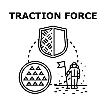 Traction force concept achieving goals and stability Ilustração Stock