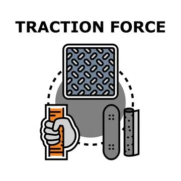 Traction force concept applying to anti slip surfaces Stock Illustration