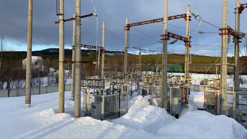 Traction substation equipment Stock Footage 126050112