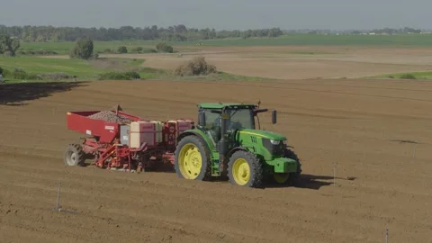 Tractor 4k drone footage Stock Footage 165305314