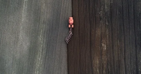 Tractor from above Stock Footage 95064934