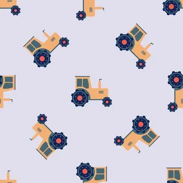 Tractor. Agricultural machinery. Pattern. Stock Illustration