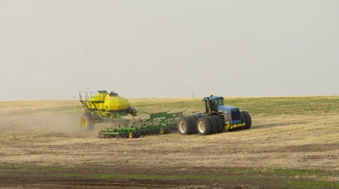 Tractor Air seeder Video stock 34147540