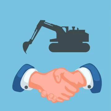 Tractor and handshake Stock Illustration