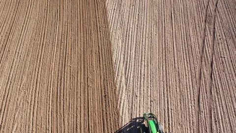 Tractor and a harrow Stock Footage 147333647