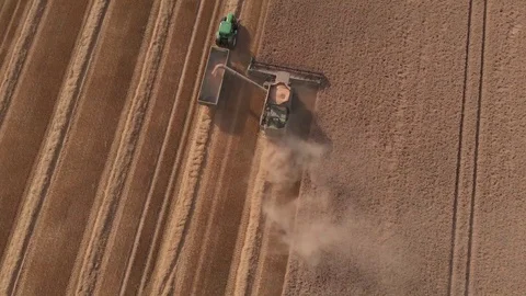 Tractor and harvester Vídeos de archivo 116664470
