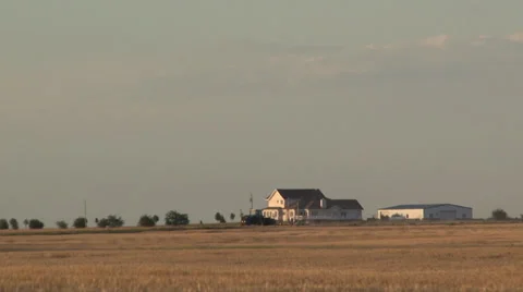 Tractor and House Stock Footage 35583630