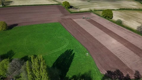 Tractor and plough. UK Spring time. Stock Footage 274091453