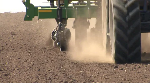 Tractor and seeder working in the field 스톡 동영상 39672499