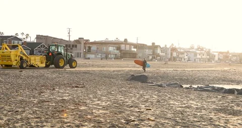 Tractor and the Surfer Stock Footage 101672895