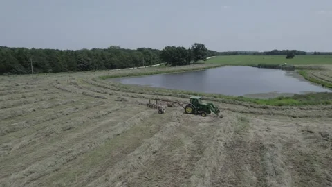 Tractor Angle Fly Over Stock Footage 158345884