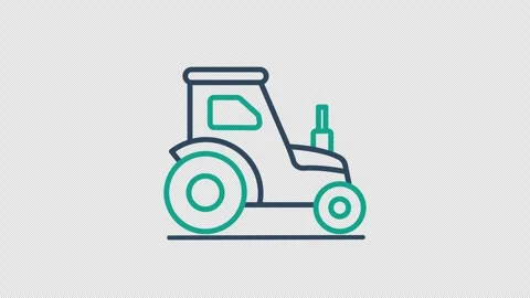 Tractor animated icon Stock Footage 308133473
