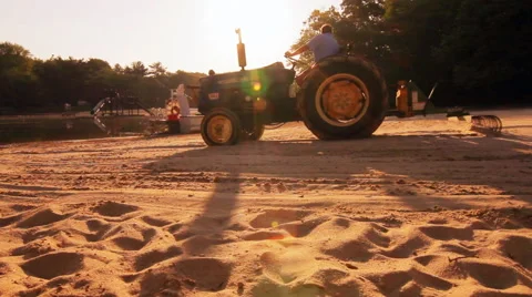 Tractor on a Beach 3 Stock Footage 41431482