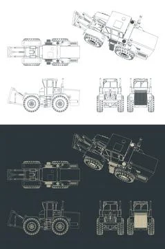 Tractor blueprints Illustrazione stock