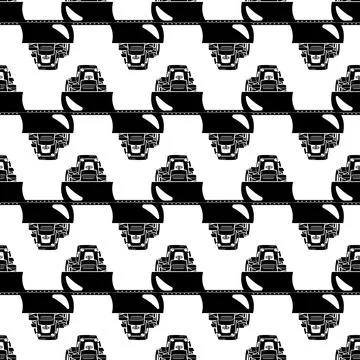 Tractor bulldozer pattern seamless vector 스톡 일러스트
