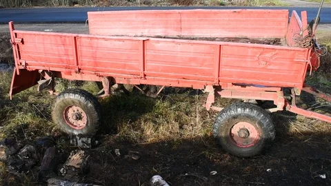 Tractor cart in the sunlight Stock Footage 118904855