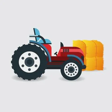 Tractor cartoon background vector illustration. tractor icon cartoon style. Stock Illustration