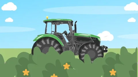 Tractor cartoon Stock Footage 322702876