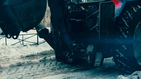 Tractor cleaning the road from the snow. Stock Footage 101931487