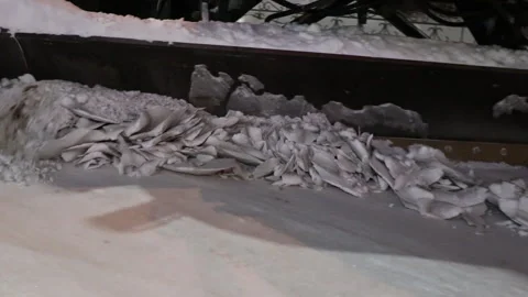 Tractor clears the road from snow Stock Footage 296030870