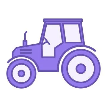 Tractor Color Icon. Vector Icon. Agricultural Machinery. Transport and Farm.. Stock Illustration
