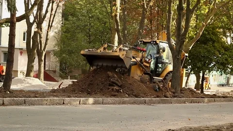 Tractor On  Construction Stock Footage 81340706