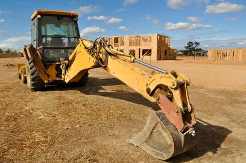 Tractor on a construction site Foto stock