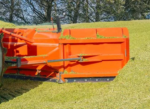Tractor on a corn silage during the corn harvest Stock Photos
