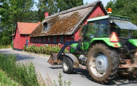Tractor cottage Stock Photos