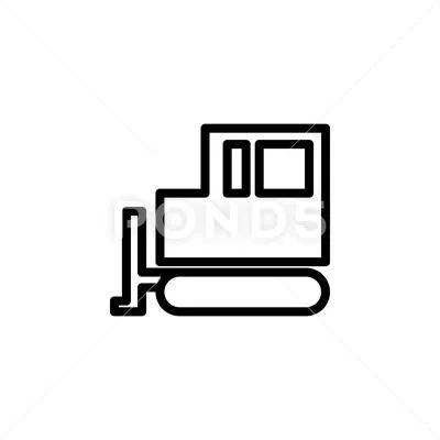 Crawler Tractor Icon, Simple Style Stock Vector - Illustration of creeper,  boom: 157594094