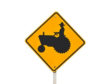 Tractor crossing sign Stock Photos