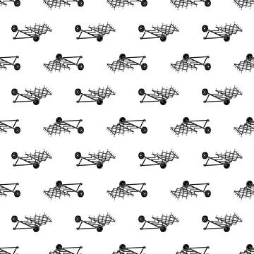 Tractor cultivator pattern seamless vector Illustrazione stock
