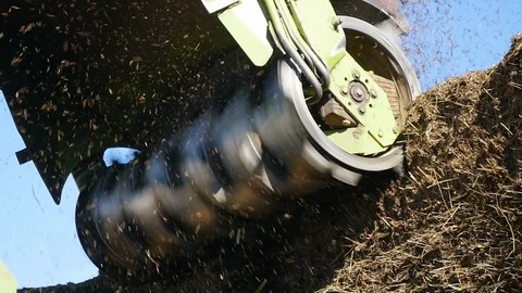 Tractor cuts hay on a farm Stock Footage 103175744