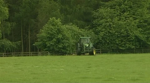 Tractor cutting grass. Stock Footage 10587042