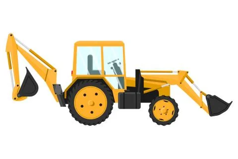 Tractor. Design of a cool large new construction equipment in yellow. 스톡 일러스트