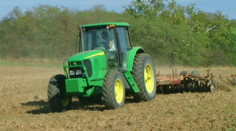 Tractor Discing Field Stock Footage 351509