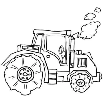 Tractor doodle Stock Illustration