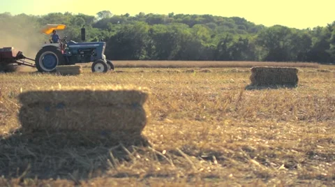 Tractor Drive By in Field Video stock 40445335