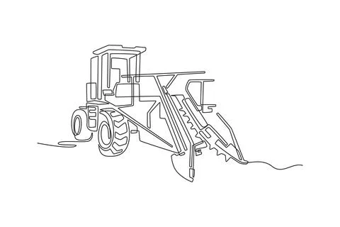 Tractor-driven harvesting attachment. Mechanical connection Stock Illustration