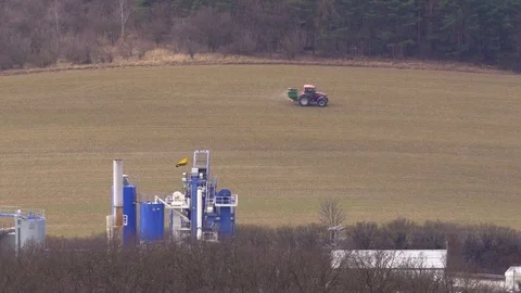 Tractor driving in the field Stock-Footage 73227083