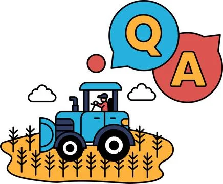 A tractor is driving through a field with clouds in the sky Stock Illustration