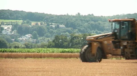 Tractor With Dung on field Video stock 11428959