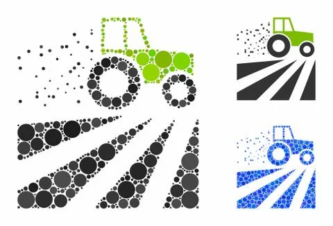 Tractor dust field Composition Icon of Round Dots Illustrazione stock