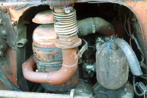 Tractor engine part Fotos de archivo