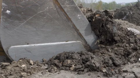 Tractor excavator on construction site Stock Footage 308594495