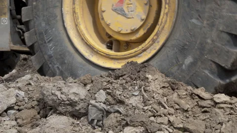 Tractor excavator on construction site Stock Footage 308594570