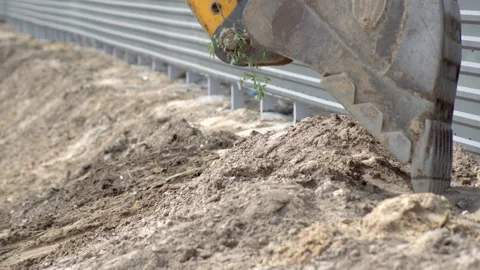 Tractor excavator on construction site Stock Footage 308594868