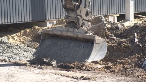 Tractor excavator on construction site Stock Footage 308595209