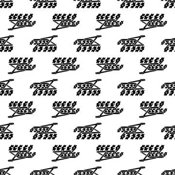 Tractor farm equipment pattern seamless vector Illustrazione stock