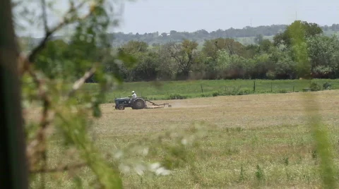Tractor on Farm Stock Footage